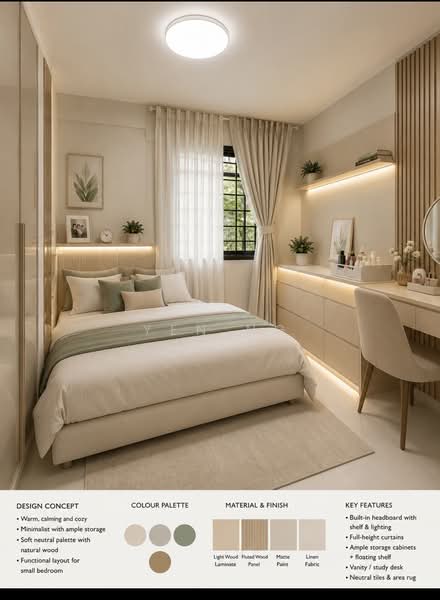 118 Lorong 1 Toa Payoh, 118 Lorong 1 Toa Payoh, 2 Bedrooms, 699 sqft, HDB Flat For Sale, by Yen Ng, 500220216 - Master Bedroom AI generated - PropertyGuru.com.sg