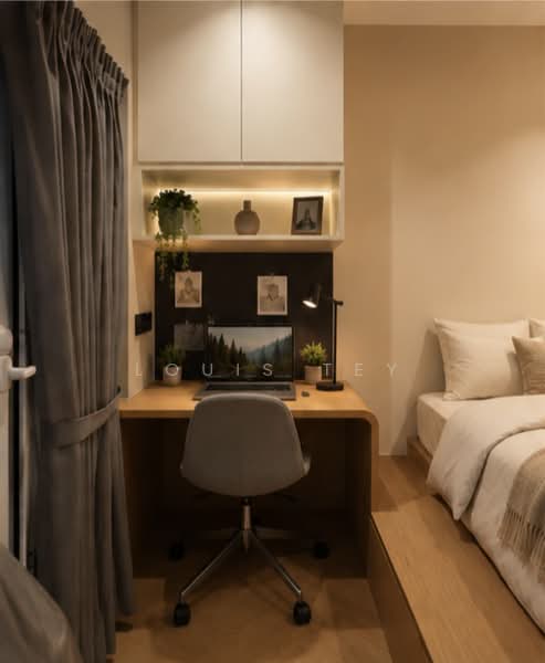 Tiong Bahru Estate, 58 Seng Poh Road, Room Rental, 99 sqft, Apartment For Rent, by Louis Tey, 500220443 - Bedroom with AI soft furnishings & deco - PropertyGuru.com.sg