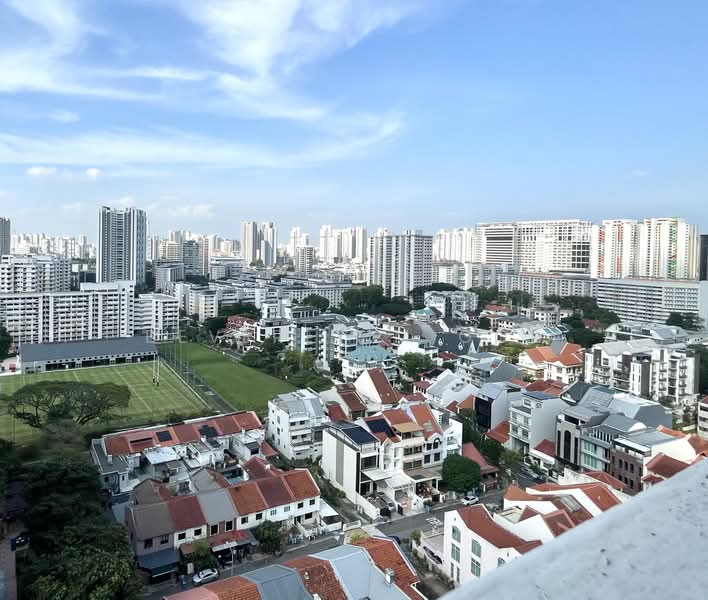 The Merlot, 101 Keng Lee Road, 1 Bedroom, 517 sqft, Apartment For Sale, by Beverly M Goh, 500220580 - View from Rooftop Pavilion & BBQ Area - PropertyGuru.com.sg