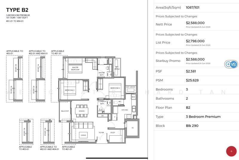 The Hillshore, 292 Pasir Panjang Rd, Buona Vista / West Coast / Clementi New Town, 3 Bedrooms, 1,087 sqft, Condominium For Sale, by Wee Chiat Rechard Tan, 500220652 - PropertyGuru.com.sg