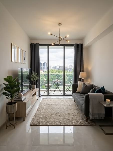 Penrose, 20 Sims Drive, 2 Bedrooms, 646 sqft, Condominium For Sale, by Jackson Chen, 500220698 - Living Room - PropertyGuru.com.sg