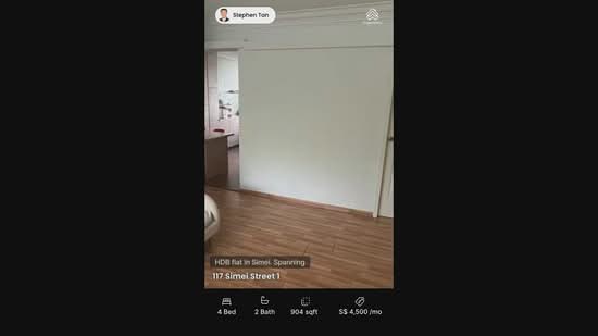 117 Simei Street 1, 117 Simei Street 1, 4 Bedrooms, 904 sqft, HDB Flat For Rent, by Stephen Tan, 500220925 - PropertyGuru.com.sg
