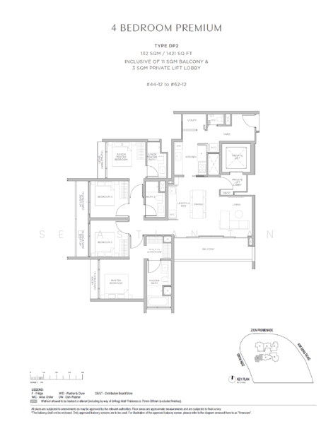 Promenade Peak, 1 Zion Road, 4 Bedrooms, 1,421 sqft, Condominium For Sale, by Sebastian Tan, 500221627 - PropertyGuru.com.sg