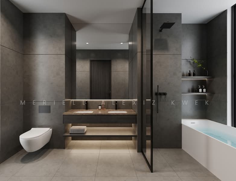 Freehold D15 Luxury Inter-Terrace with Private Lift & Rooftop Pool, , 5 Bedrooms, 5,185 sqft, Terraced House For Sale, by Meriell Alexiz Kwek, 500221926 - Bathroom - PropertyGuru.com.sg