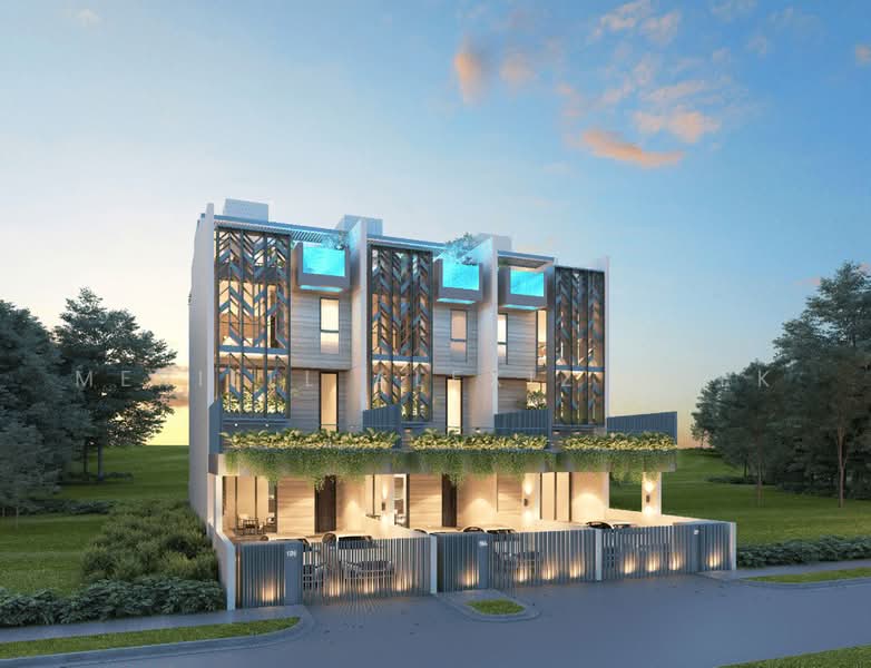 Freehold D15 Luxury Inter-Terrace with Private Lift & Rooftop Pool, , 5 Bedrooms, 5,185 sqft, Terraced House For Sale, by Meriell Alexiz Kwek, 500221926 - Exterior - PropertyGuru.com.sg