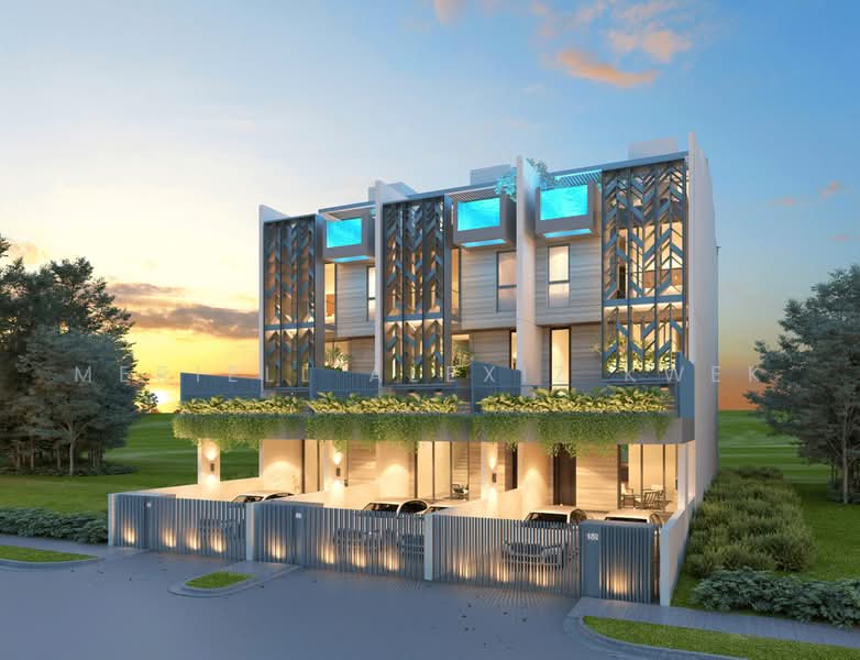 Freehold D15 Luxury Inter-Terrace with Private Lift & Rooftop Pool, , 5 Bedrooms, 5,185 sqft, Terraced House For Sale, by Meriell Alexiz Kwek, 500221926 - Exterior - PropertyGuru.com.sg