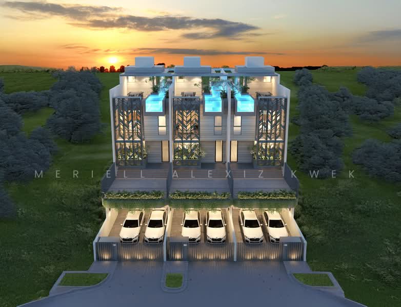 Freehold D15 Luxury Inter-Terrace with Private Lift & Rooftop Pool, , 5 Bedrooms, 5,185 sqft, Terraced House For Sale, by Meriell Alexiz Kwek, 500221926 - Exterior - PropertyGuru.com.sg