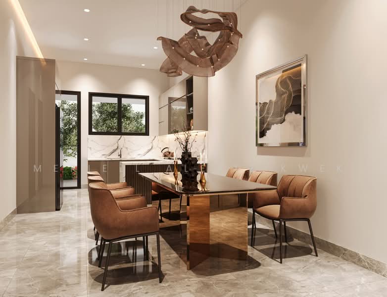 Freehold D15 Luxury Inter-Terrace with Private Lift & Rooftop Pool, , 5 Bedrooms, 5,185 sqft, Terraced House For Sale, by Meriell Alexiz Kwek, 500221926 - Dining Room - PropertyGuru.com.sg