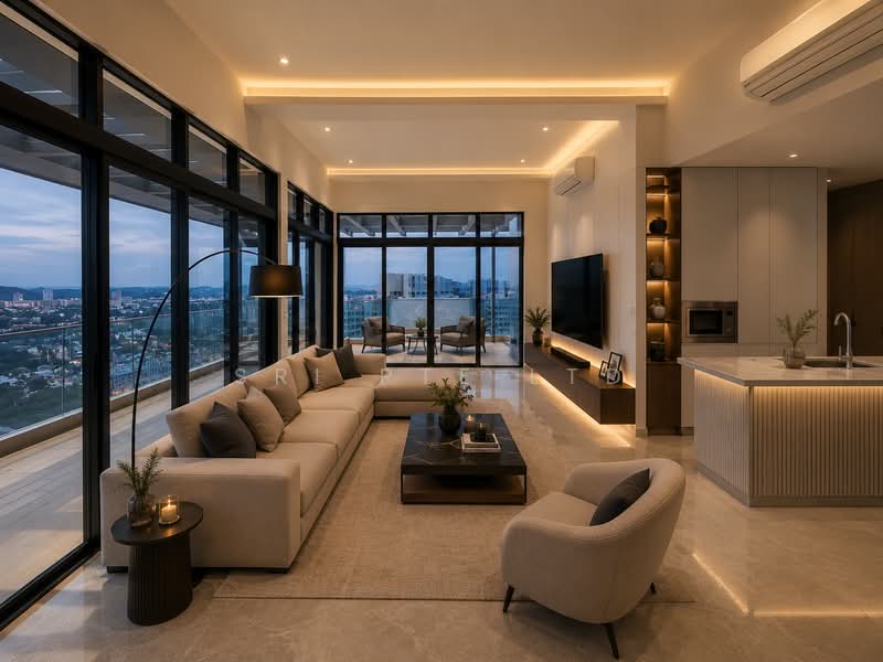The Trilinq, Jalan Lempeng, 5 Bedrooms, 4,607 sqft, Condominium For Rent, by VINCENT LYE, 500222489 - Living Room - PropertyGuru.com.sg