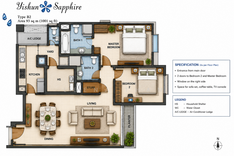 Yishun Sapphire, 40 Canberra Drive, 2 Bedrooms, 1,001 sqft, Condominium For Sale, by Leena Tham, 500222676 - PropertyGuru.com.sg
