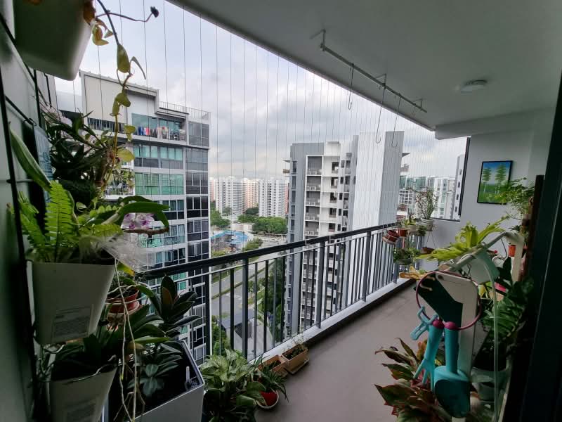 Esparina Residences, 113 Compassvale Bow, 3 Bedrooms, 1,163 sqft, Executive Condominium For Sale, by JS Lee, 500222685 - Balcony - PropertyGuru.com.sg