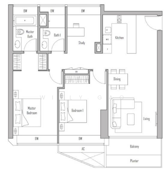 V on Shenton, 5 Shenton Way, 3 Bedrooms, 1,216 sqft, Condominium For Sale, by Willy Gao, 500223128 - PropertyGuru.com.sg