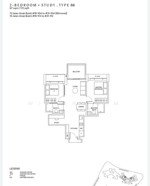 The Reserve Residences, 9 Jalan Anak Bukit, Clementi Park / Upper Bukit Timah, 2 Bedrooms, 721 sqft, Condominium For Sale, by Wilbert Lim, 500223424 - PropertyGuru.com.sg