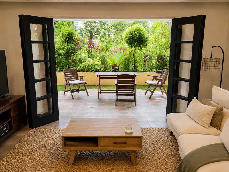 Super Rare Garden Retreat Home, Victoria Park, 2 Bedrooms, 2,000 sqft, Semi-Detached House For Rent, by Darren Teo, 500223598 - Living Room - PropertyGuru.com.sg