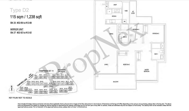 Treasure at Tampines, 25 Tampines Lane, 4 Bedrooms, 1,238 sqft, Condominium For Sale, by Evone Yap, 500223709 - PropertyGuru.com.sg