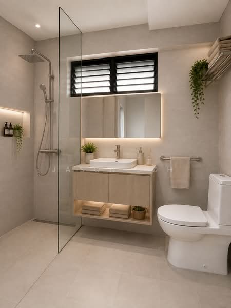 117 Clementi Street 13, 117 Clementi Street 13, 3 Bedrooms, 1,162 sqft, HDB Flat For Sale, by Jason Goh, 500223918 - Bathroom (staged) - PropertyGuru.com.sg