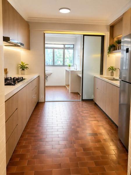 112 Tampines Street 11, 112 Tampines Street 11, Pasir Ris / Tampines, 3 Bedrooms, 1,119 sqft, HDB Flat For Sale, by Chris Tia, 500224028 - AI generated Kitchen photo after Reno - PropertyGuru.com.sg