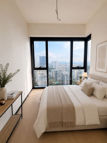 Perfect Ten, 323 Bukit Timah Road, 2 Bedrooms, 786 sqft, Condominium For Sale, by Joy Toh, 500224715 - Bedroom with AI furnishing - PropertyGuru.com.sg