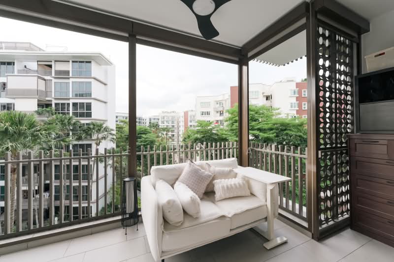 The Inflora, 63 Flora Drive, 3 Bedrooms, 1,033 sqft, Condominium For Sale, by Stella Zhang, 500225154 - Balcony - PropertyGuru.com.sg