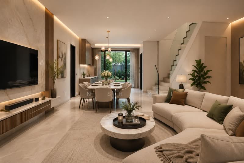 Brand New Corner Terrace at the Price of Condominium!, , 5 Bedrooms, 1,496 sqft, Corner Terrace For Sale, by Tan Shi Kai, 500225218 - Living Room - PropertyGuru.com.sg