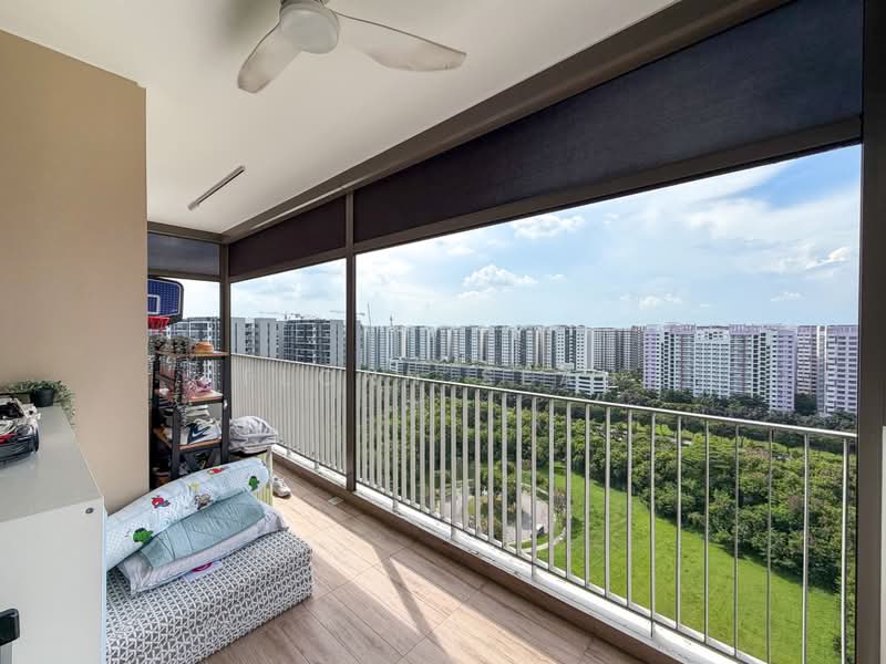 Treasure Crest, 62 Anchorvale Crescent, 3 Bedrooms, 1,151 sqft, Executive Condominium For Rent, by Elonn Seah, 500225636 - Balcony - PropertyGuru.com.sg