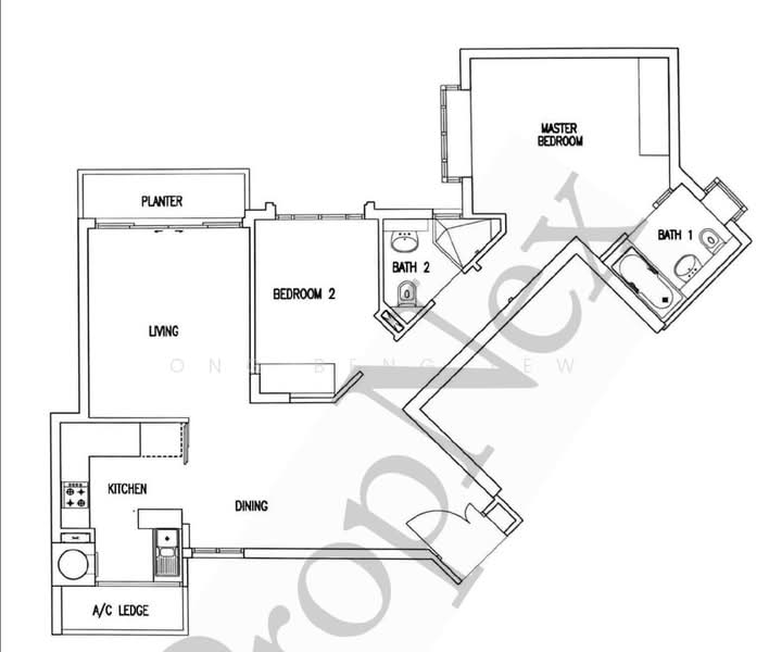 Robertson 100, 100 Robertson Quay, 2 Bedrooms, 936 sqft, Apartment For Rent, by Ong Beng Yew, 500225753 - PropertyGuru.com.sg