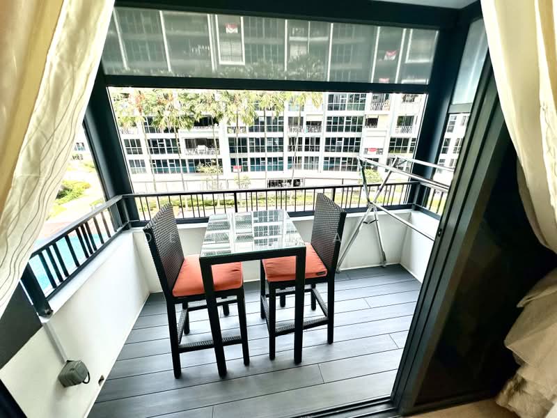Prive, 31 Punggol Field, 3 Bedrooms, 1,227 sqft, Executive Condominium For Rent, by Desiree Ang, 500225955 - Living Room Balcony - Alfesco - PropertyGuru.com.sg