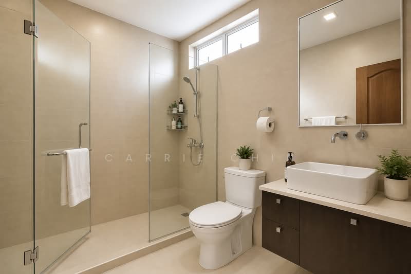 Corner Terrace with Regular Land @ D21 | Wide Frontage | Within 1KM to Nan Hua, Pei Tong, , 4 Bedrooms, 3,500 sqft, Terraced House For Sale, by Carrie Chin, 500225993 - Bathroom - PropertyGuru.com.sg