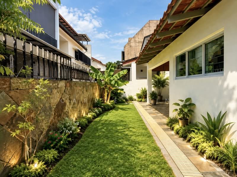 Corner Terrace with Regular Land @ Sunset | 13m Wide Frontage | Within 1KM to Nan Hua, Pei Tong, , 5 Bedrooms, 3,500 sqft, Terraced House For Sale, by Carrie Chin, 500225993 - Outdoor Garden - PropertyGuru.com.sg