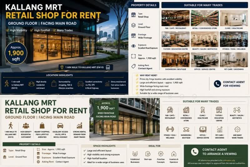 Cheap ground floor shop facing road | Near Kallang MRT, , 1,900 sqft, Shop / Shophouse For Rent, by James Jose Boo, 500226078 - CommercialGuru.com.sg