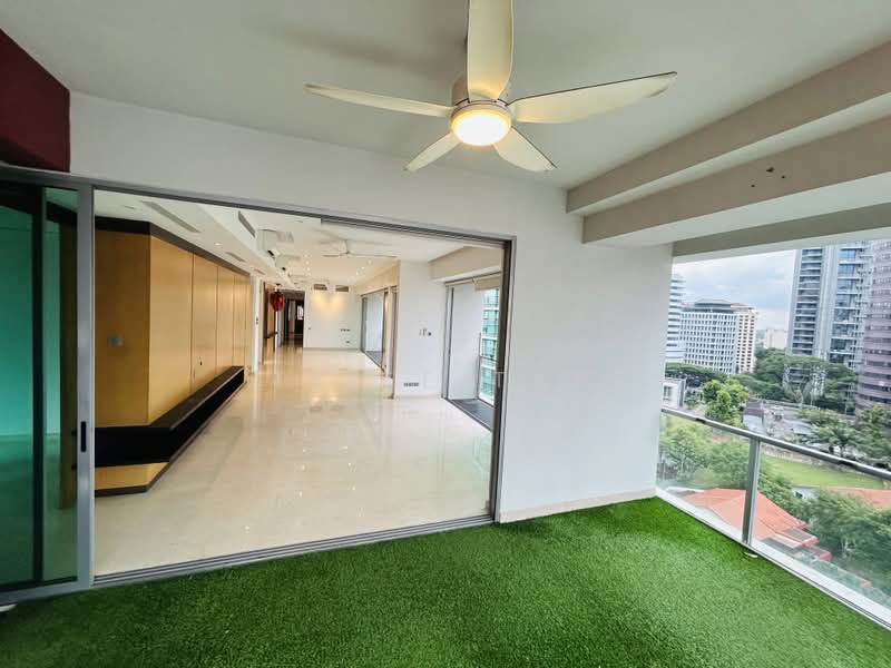 One Tree Hill Residence, 1A One Tree Hill, 5 Bedrooms, 2,454 sqft, Condominium For Rent, by Tziee Tan, 500226446 - Living n dining with balcony - PropertyGuru.com.sg