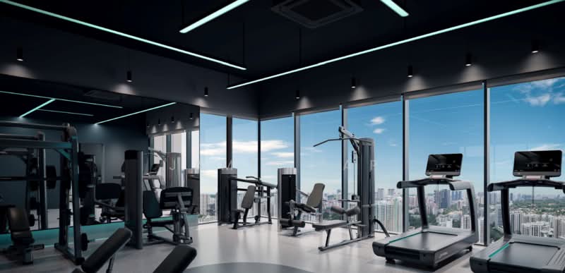 Promenade Peak, 1 Zion Road, 3 Bedrooms, 1,033 sqft, Condominium For Sale, by Jamie Yap, 500226560 - Gym on level 43 Wellness Peak - PropertyGuru.com.sg