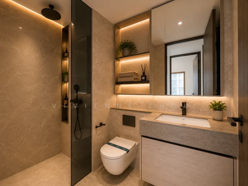 The Reef at King's Dock, 22 Harbourfront Avenue, 3 Bedrooms, 1,249 sqft, Condominium For Sale, by Vivienne Zhou, 500226938 - Bathroom - PropertyGuru.com.sg