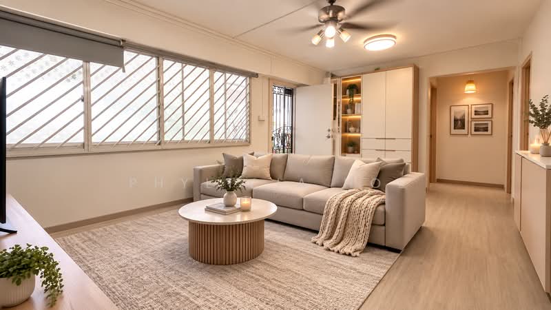 639 Yishun Street 61, 639 Yishun Street 61, 3 Bedrooms, 904 sqft, HDB Flat For Sale, by Phylicia Hoe, 500227002 - Living Room (Enhanced) - PropertyGuru.com.sg