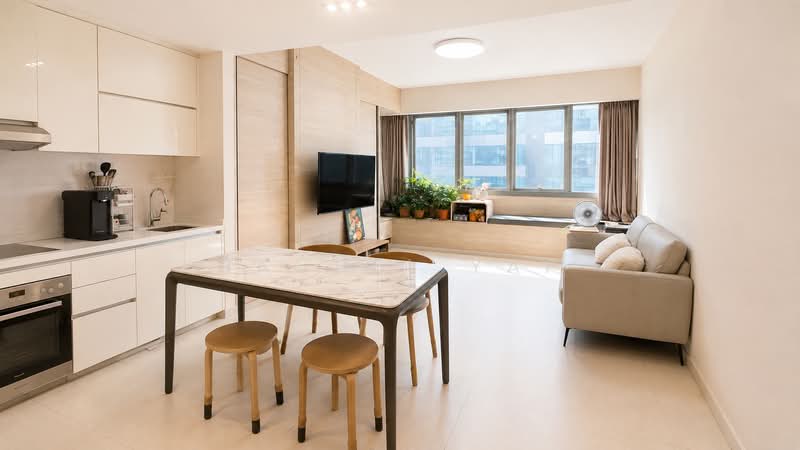 One Shenton, 1 Shenton Way, 2 Bedrooms, 1,109 sqft, Condominium For Sale, by Rachel Yap, 500227068 - Living/Dining - PropertyGuru.com.sg