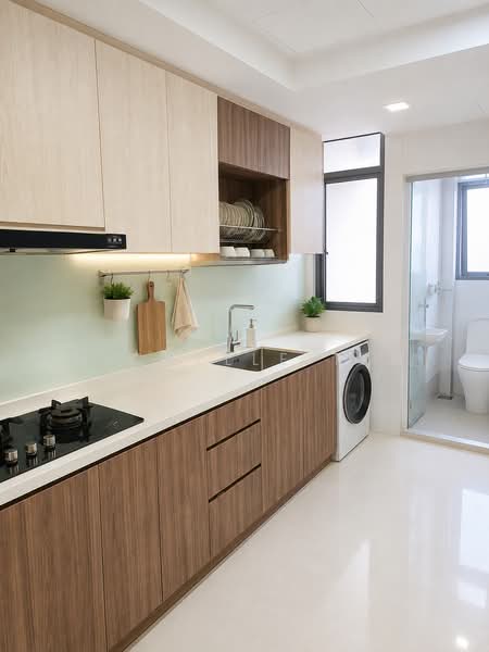 Freehold 3 bed 3 bath, Walk to Kovan MRT, , 3 Bedrooms, 1,097 sqft, Apartment For Sale, by Michelle Tan, 500227571 - Kitchen - PropertyGuru.com.sg