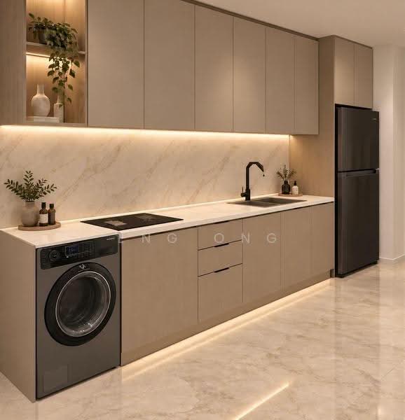 The Lakefront Residences, 48 Lakeside Drive, Boon Lay / Jurong / Tuas, 1 Bedroom, 624 sqft, Condominium For Sale, by Eng Ong, 500227636 - Kitchen (Virtually Staged) - PropertyGuru.com.sg