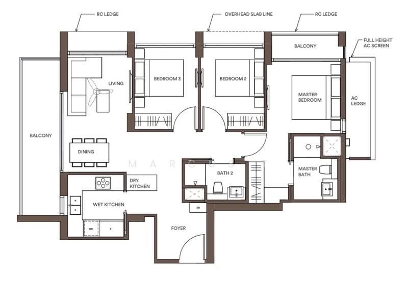 Park Place Residences, 2 Paya Lebar Road, 3 Bedrooms, 1,076 sqft, Condominium For Sale, by Marcus T, 500227862 - PropertyGuru.com.sg