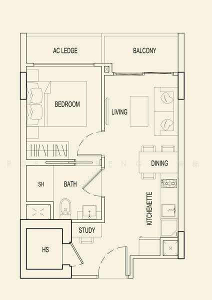 Parc Rosewood, 95 Rosewood Drive, 1 Bedroom, 431 sqft, Condominium For Sale, by Robert Peng 彭润标, 500228136 - PropertyGuru.com.sg
