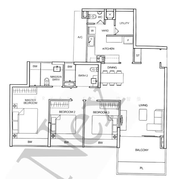 Caspian, 50 Lakeside Drive, 3 Bedrooms, 1,195 sqft, Condominium For Rent, by Bryan Koh 许智俍, 500228391 - PropertyGuru.com.sg