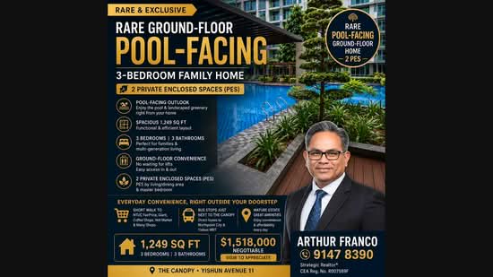 The Canopy, 73 Yishun Avenue 11, 3 Bedrooms, 1,249 sqft, Executive Condominium For Sale, by Arthur Franco, 500228711 - PropertyGuru.com.sg
