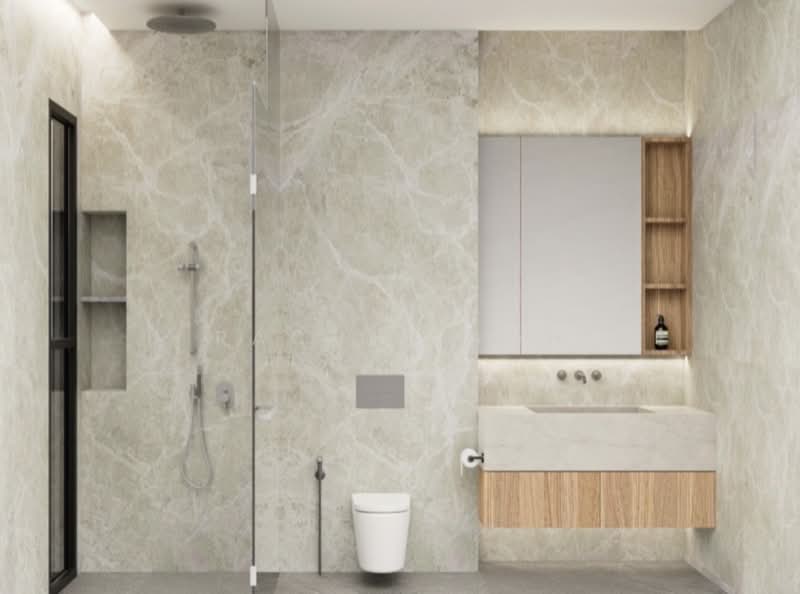 C.H.E.A.P 6 Levels Brand New Freehold Corner Terrace near Kembangan MRT, , 5 Bedrooms, 7,940 sqft, Corner Terrace For Sale, by Rachel Goh, 500229188 - Bathroom - PropertyGuru.com.sg