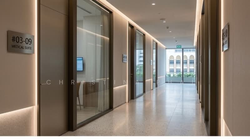The Golden Mile, 5001 Beach Road, Beach Road / Bugis / Rochor, 1,195 sqft, Medical For Sale, by Christina Phau, 500229375 - Corridor - CommercialGuru.com.sg