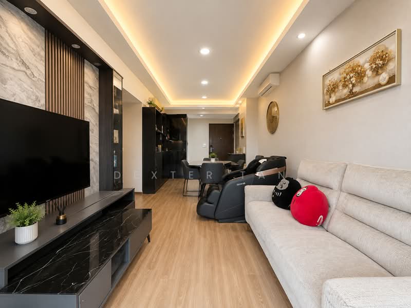 Riverparc Residence, 90 Punggol Drive, 3 Bedrooms, 990 sqft, Executive Condominium For Sale, by Dexter Tan, 500229427 - Living Room - PropertyGuru.com.sg