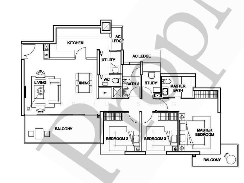 Foresque Residences, 107 Petir Road, Dairy Farm / Bukit Panjang / Choa Chu Kang, 3 Bedrooms, 1,281 sqft, Condominium For Sale, by Arthur Sung, 500229571 - PropertyGuru.com.sg