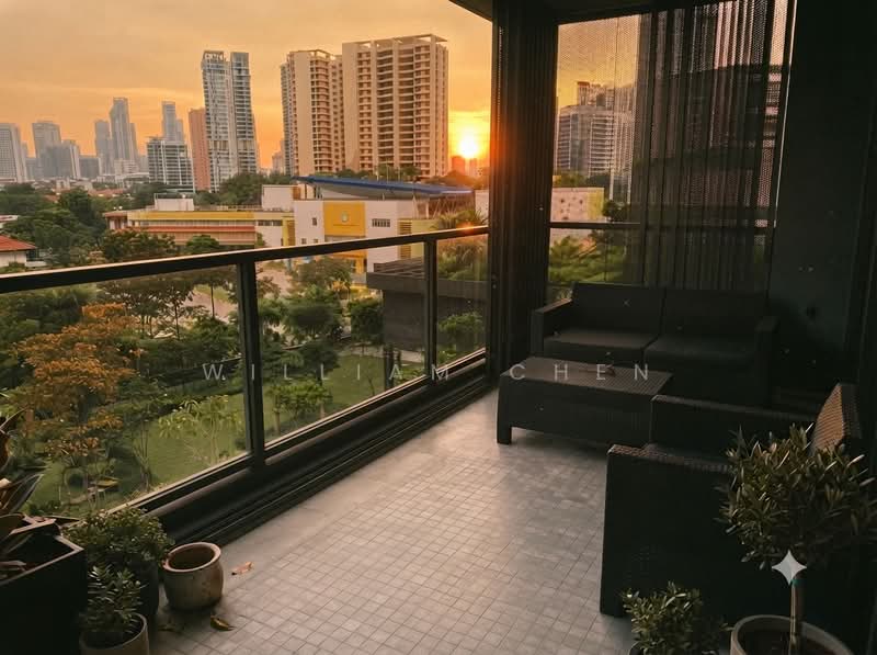 Martin Modern, 10 Martin Place, 3 Bedrooms, 1,421 sqft, Apartment For Sale, by William Chen, 500229667 - Balcony - PropertyGuru.com.sg