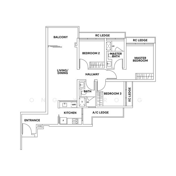 AMO Residence, 21 Ang Mo Kio Rise, 3 Bedrooms, 958 sqft, Condominium For Rent, by Ong Yu Rong, 500229795 - PropertyGuru.com.sg