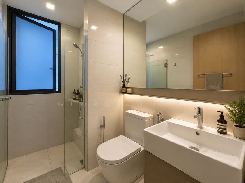 SkyPark Residences, Sembawang Drive, 3 Bedrooms, 1,238 sqft, Executive Condominium For Sale, by George Wong, 500229819 - Bathroom - PropertyGuru.com.sg