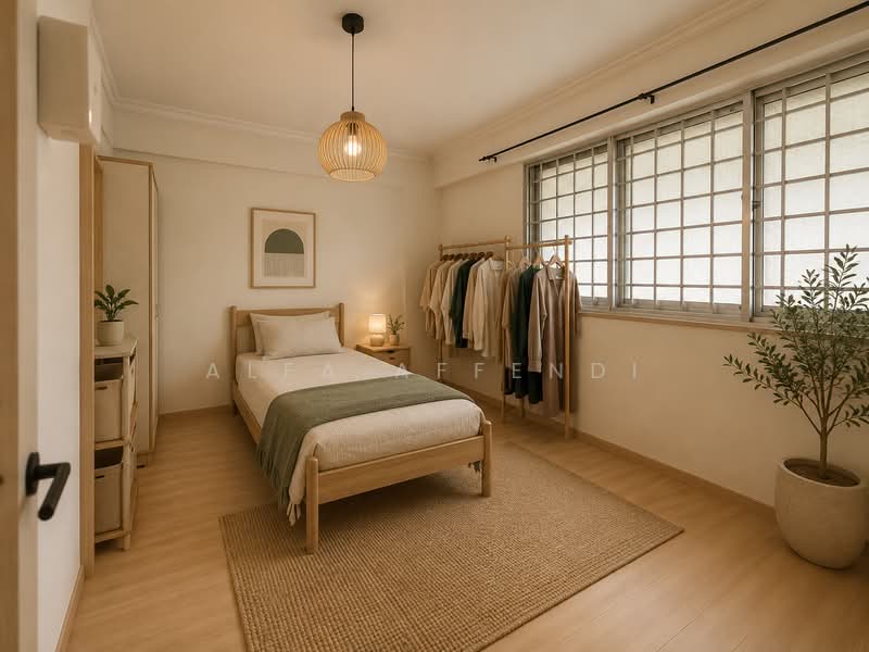 104 Pasir Ris Street 12, 104 Pasir Ris Street 12, 3 Bedrooms, 1,162 sqft, HDB Flat For Sale, by Alfa Affendi, 500230103 - Bedroom - AI Illustration - PropertyGuru.com.sg