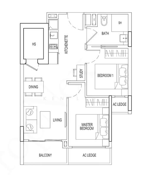 Parc Rosewood, 71 Rosewood Drive, 2 Bedrooms, 581 sqft, Condominium For Sale, by Ken Lim, 500230233 - PropertyGuru.com.sg